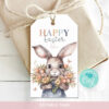 Editable Easter thank you tag with bunny