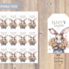 Editable Easter thank you tag with bunny - Image 5