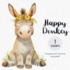 Happy Donkey Clipart