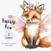Fox with fairy wings clipart