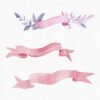 pink banners clipart