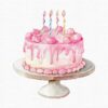 Pink Birthday Clipart – Cake, Balloons & Party Decorations - Image 3