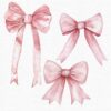 pink bows clipart