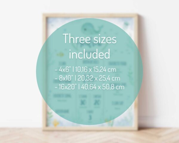 Editable Baby Whale Milestone Board – Hand-Painted Printable - Image 3