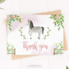 Printable Horse Thank You Card – Hand Painted for Girls’ Party