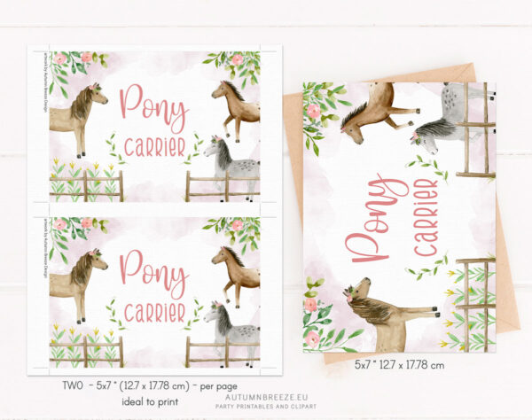 Pony Party Favor Box Label – Printable Tag for Girls’ Birthday - Image 3