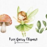 A beautiful forest fairy with a woodland vibe, part of a free fairy clipart set