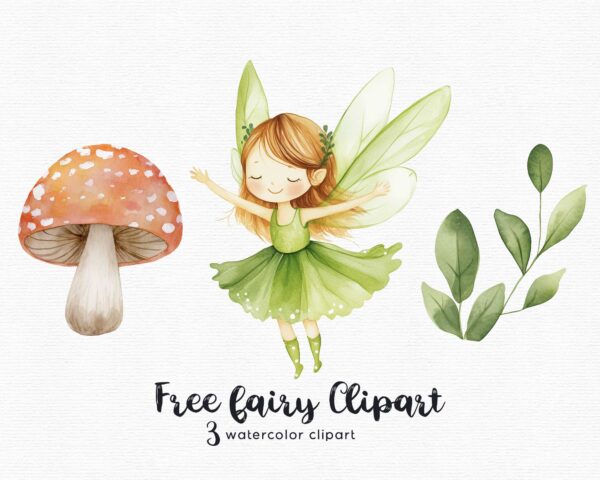 A beautiful forest fairy with a woodland vibe, part of a free fairy clipart set